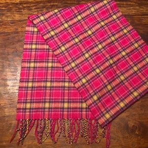Cashmere Scarf - Pink Plaid, Made in Scotland